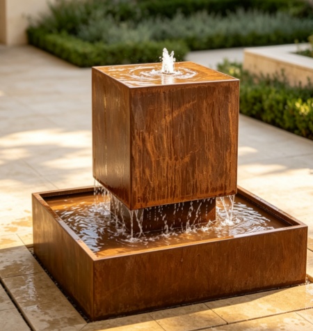 large corten water table